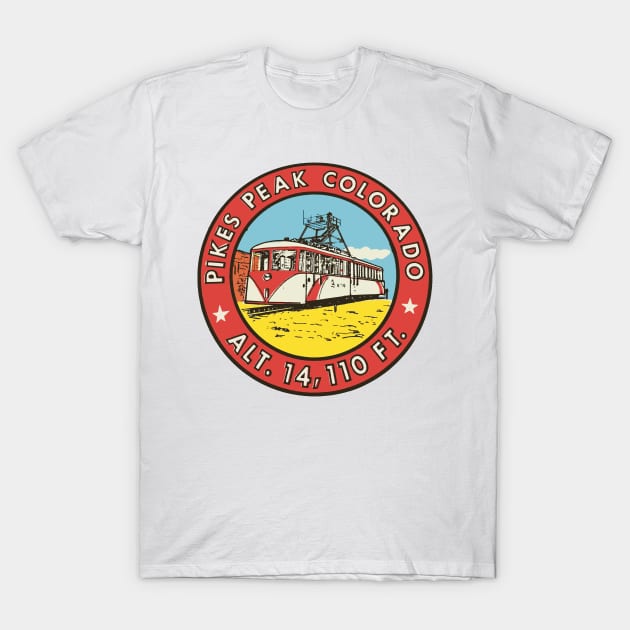 Vintage Pikes Peak Decal T-Shirt by zsonn